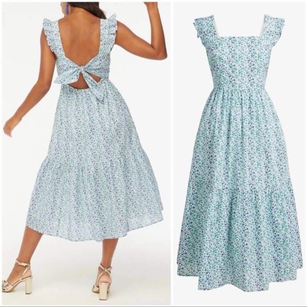 Jcrew floral tie back dress